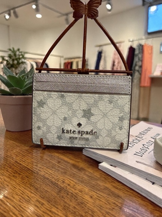 kate spade Accessories - kate spade Metallic Silver Card Holder